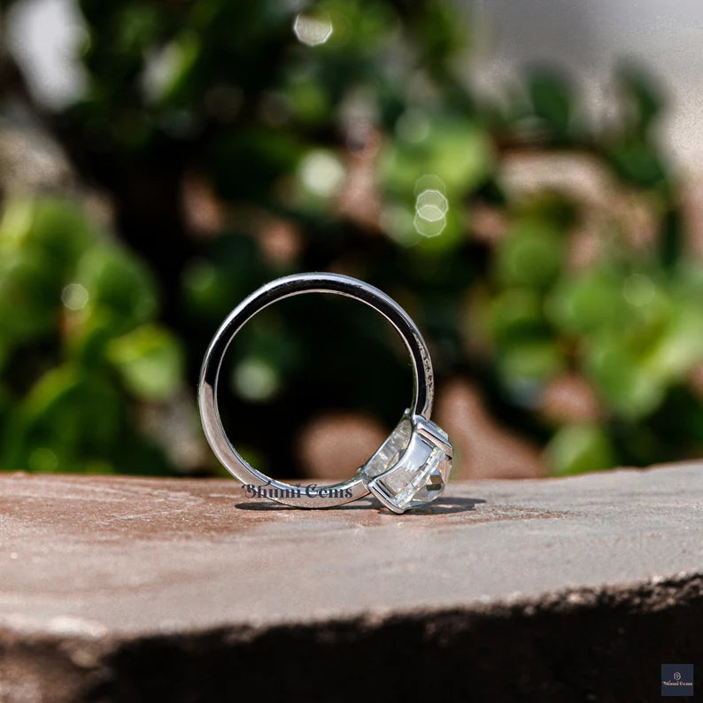 3 CT Oval Rose Cut Moissanite Ring - view 2