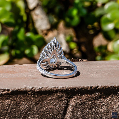 Pear 3 CT Halo Moissanite Engagement Ring - view 4