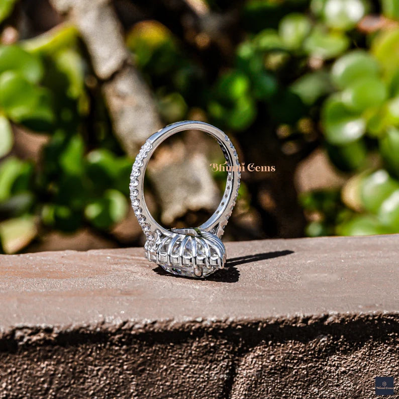 Pear 3 CT Halo Moissanite Engagement Ring - view 3