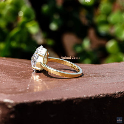 3 CT Pear Rose Cut Solitaire Engagement Ring - view 4