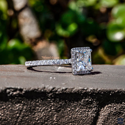 Princess Moissanite Engagement Ring 2 CT Princess Diamond - view 4