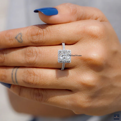 Princess Moissanite Engagement Ring 2 CT Princess Diamond - view 2