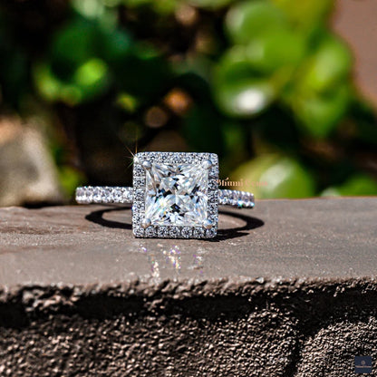 2 CT Princess Moissanite Engagement Ring