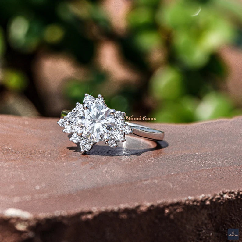 Round Moissanite Engagement Ring 1 CT Round Diamond - view 5