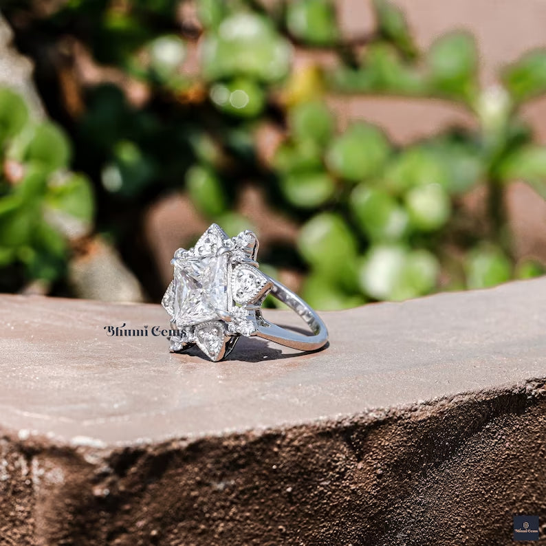 Art Deco Moissanite Engagement Ring - view 3