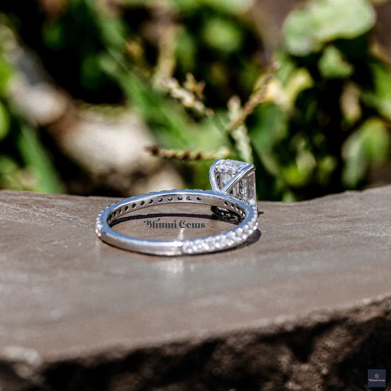 1.50 CT Emerald Cut Moissanite Engagement Ring - view 4