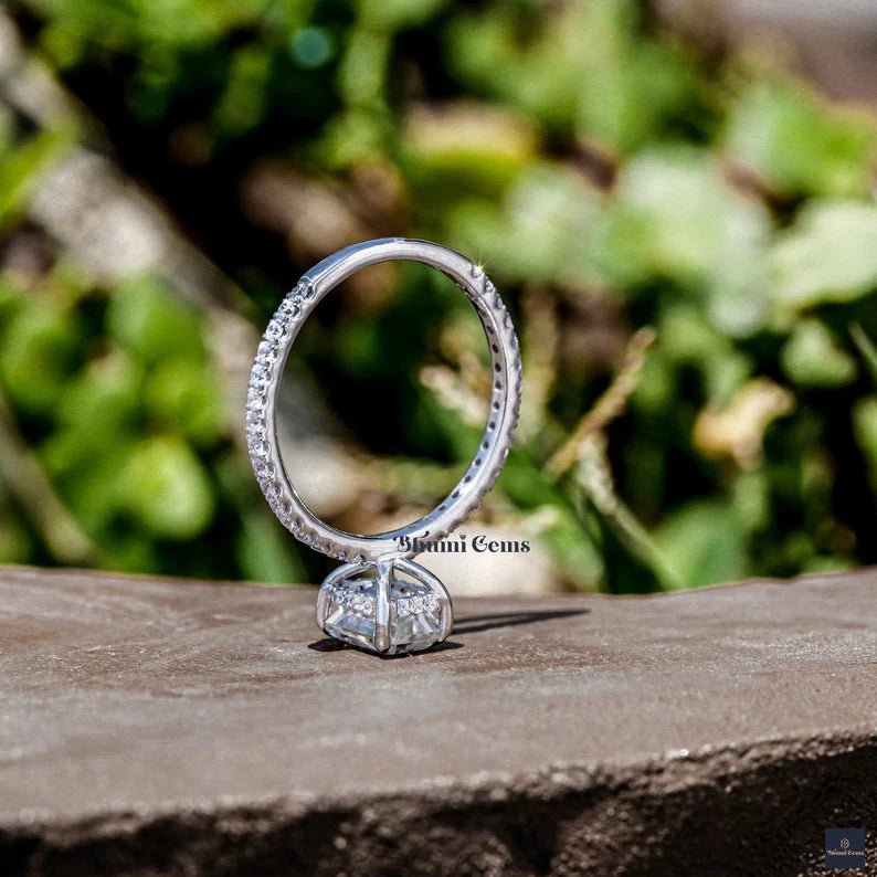 1.50 CT Emerald Cut Moissanite Engagement Ring - view 2