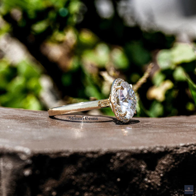 6 CT Round Cut Moissanite Engagement Ring - view 2