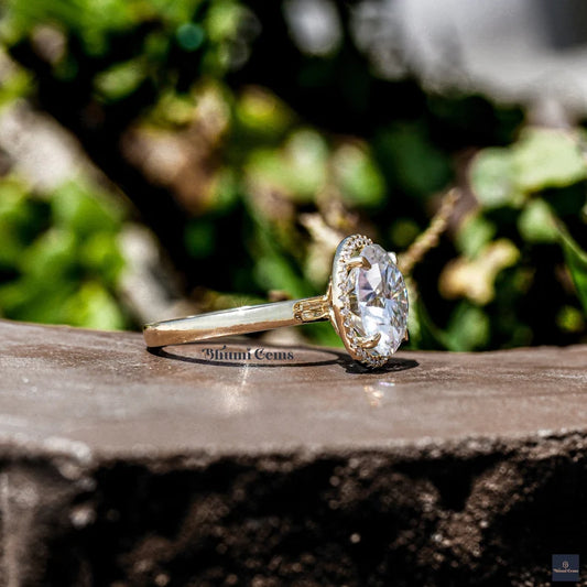 6 CT Round Cut Moissanite Engagement Ring - view 2