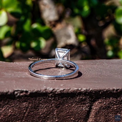 2 CT Emerald Cut Moissanite Engagement Ring - view 6