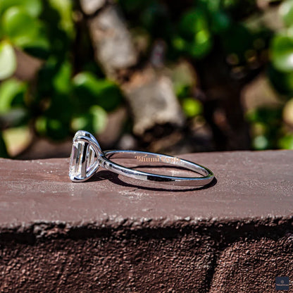 2 CT Emerald Cut Moissanite Engagement Ring - view 5
