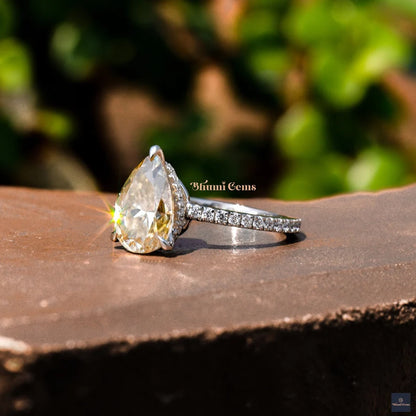 Pear Moissanite Engagement Ring - view 3