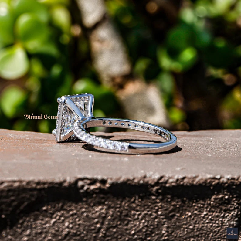 Princess Moissanite Engagement Ring 2 CT Princess Diamond - view 6