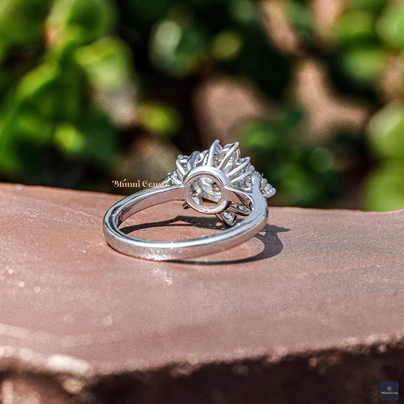 Round Moissanite Engagement Ring 1 CT Round Diamond - view 3
