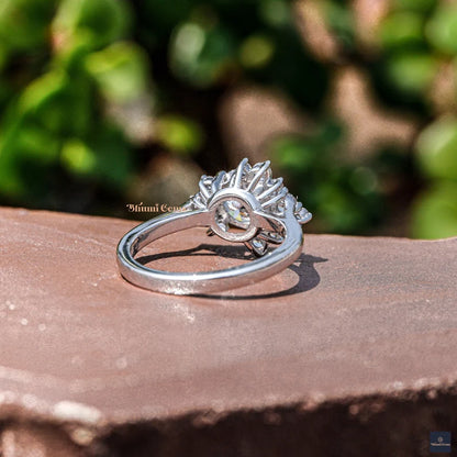 Round Moissanite Engagement Ring 1 CT Round Diamond - view 3