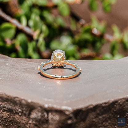 2 CT Oval Cut Colorless Moissanite Engagement Ring - view 6