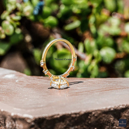 2 CT Oval Cut Colorless Moissanite Engagement Ring - view 5