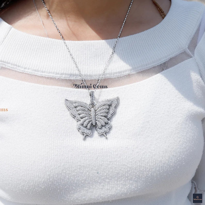 Butterfly Moissanite Pendant - view 2