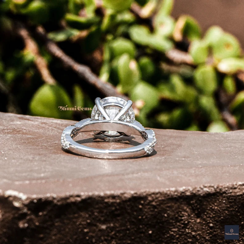 Round Moissanite Solitaire Ring - view 6