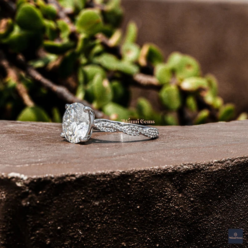 Round Moissanite Solitaire Ring - view 5
