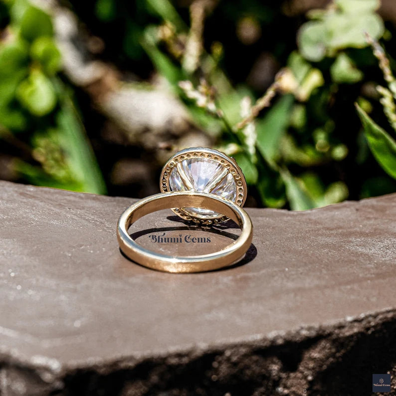 6 CT Round Cut Moissanite Engagement Ring - view 4