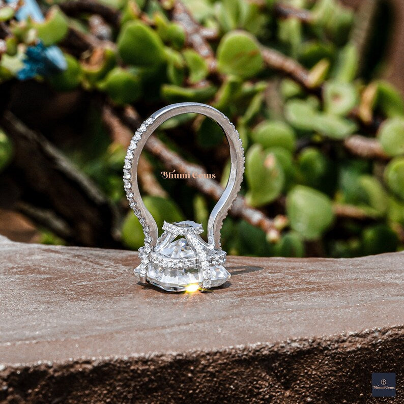 8 CT Asscher Cut Moissanite Engagement Ring - view 3