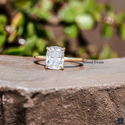 3 CT Elongated Cushion Cut Moissanite Engagement Ring - view 4