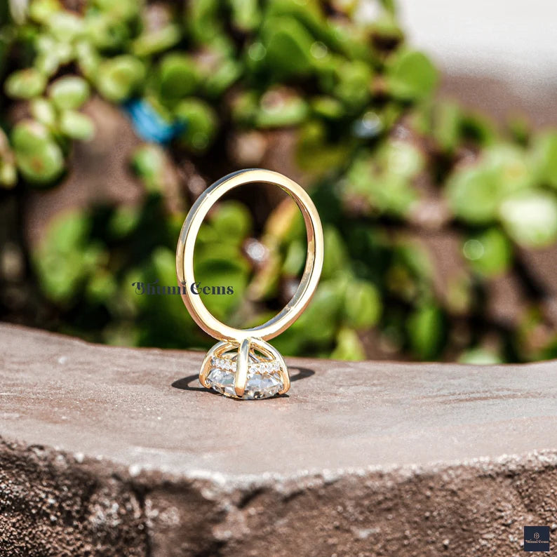 3 CT Elongated Cushion Cut Moissanite Engagement Ring - view 2