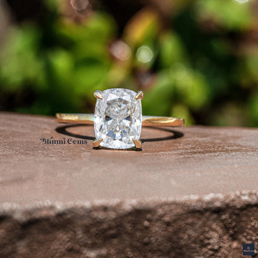 3 CT Elongated Cushion Cut Moissanite Engagement Ring