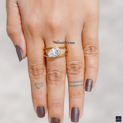 3 CT Pear Shaped Moissanite Engagement Ring - view 6