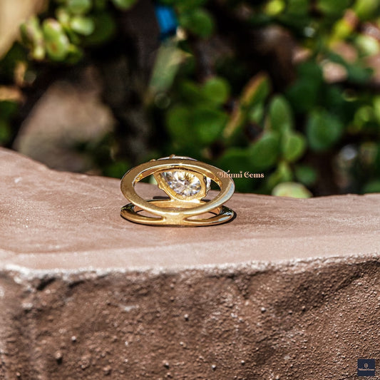 3 CT Pear Shaped Moissanite Engagement Ring - view 2
