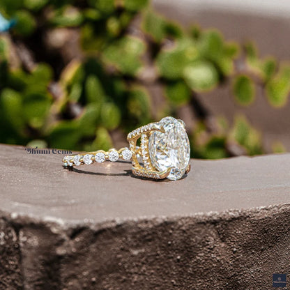 10 CT Portuguese Cut Moissanite Engagement Ring - view 6