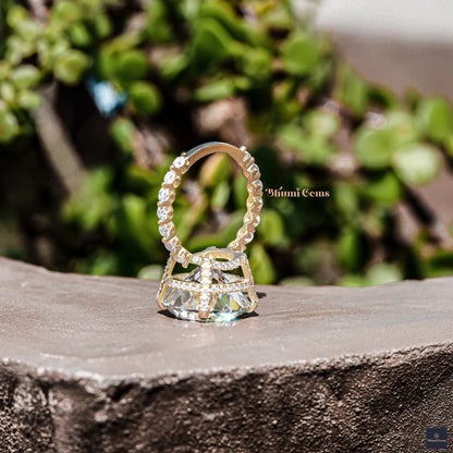 10 CT Portuguese Cut Moissanite Engagement Ring - view 3