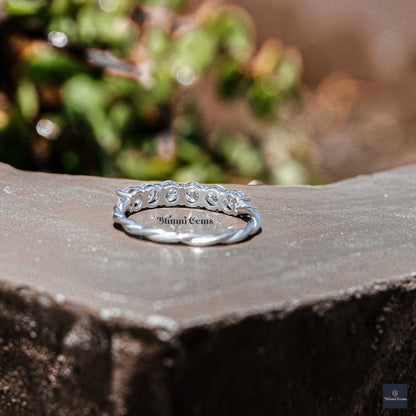 6 Stone Round Moissanite Ring - view 4