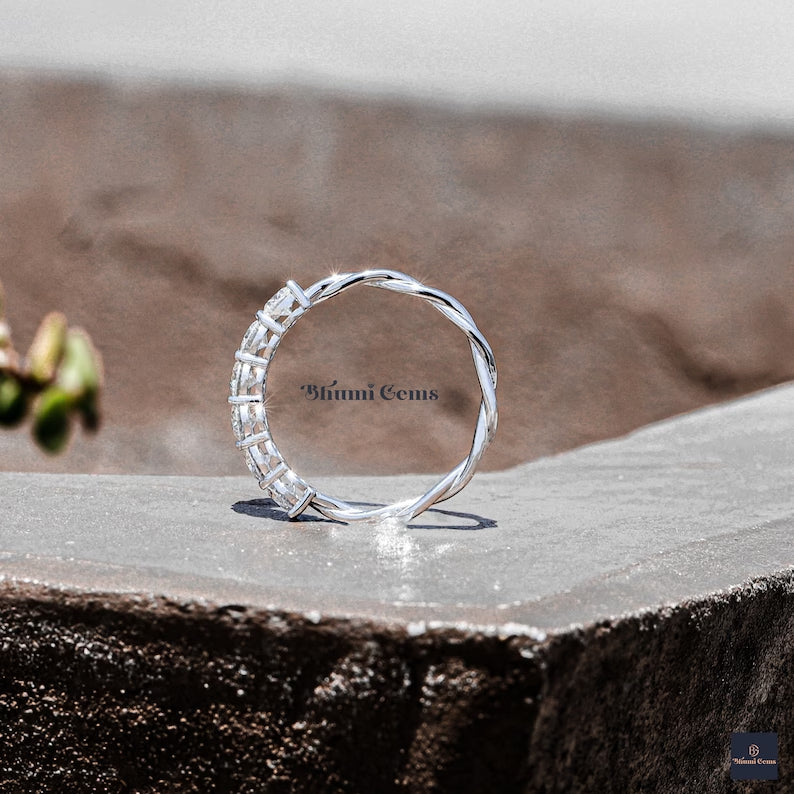 6 Stone Round Moissanite Ring - view 2