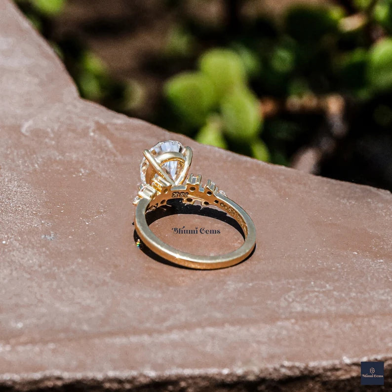 2 CT Pear Shaped Moissanite Engagement Ring - view 4