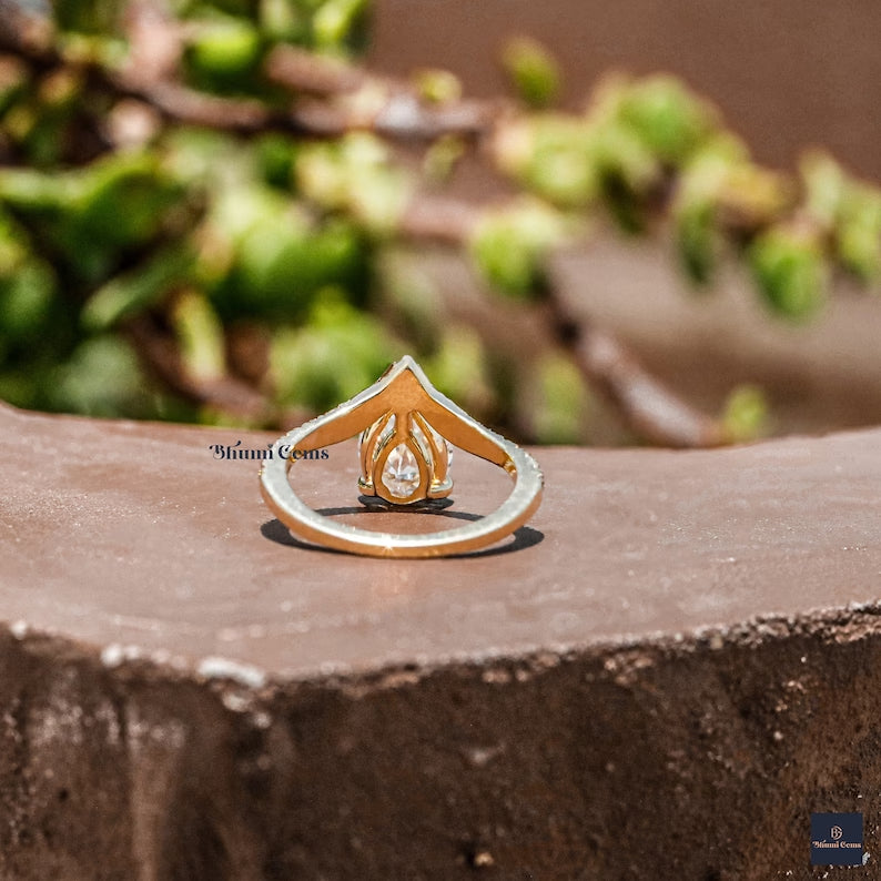 2 CT Pear Shaped Engagement Ring - view 3
