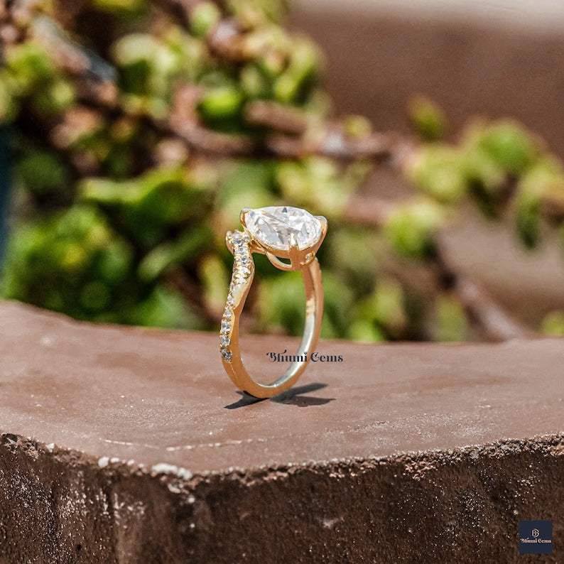 2 CT Pear Shaped Engagement Ring - view 2