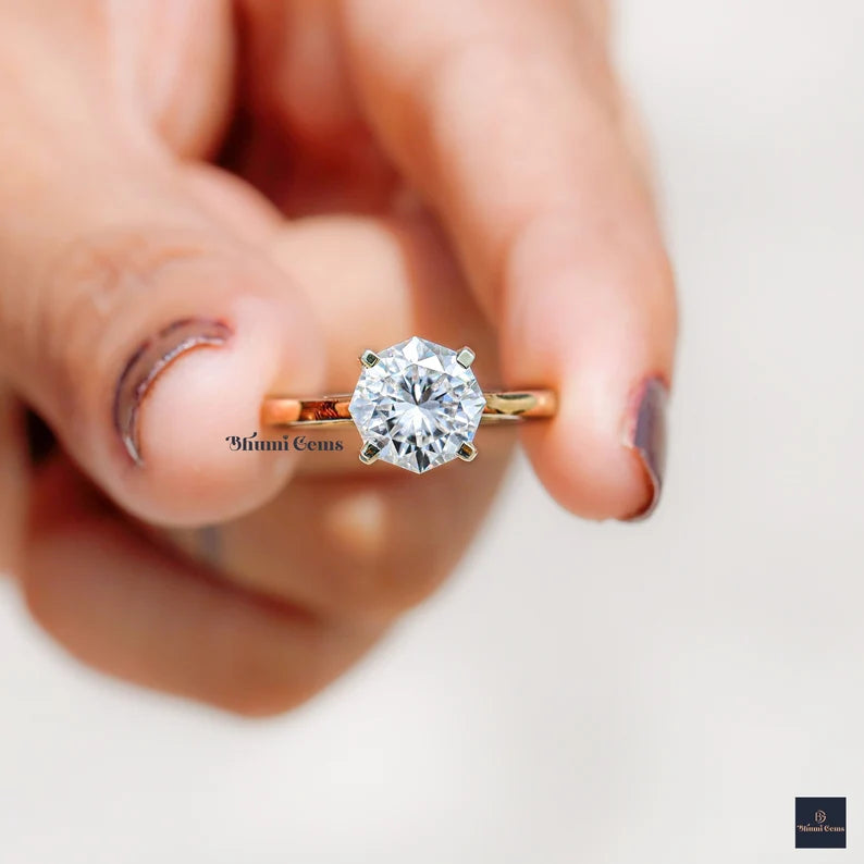 3 CT Octagon Shaped Moissanite Engagement Ring - view 6