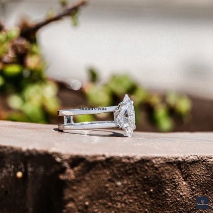 2 CT Marquise Moissanite Engagement Ring - view 5