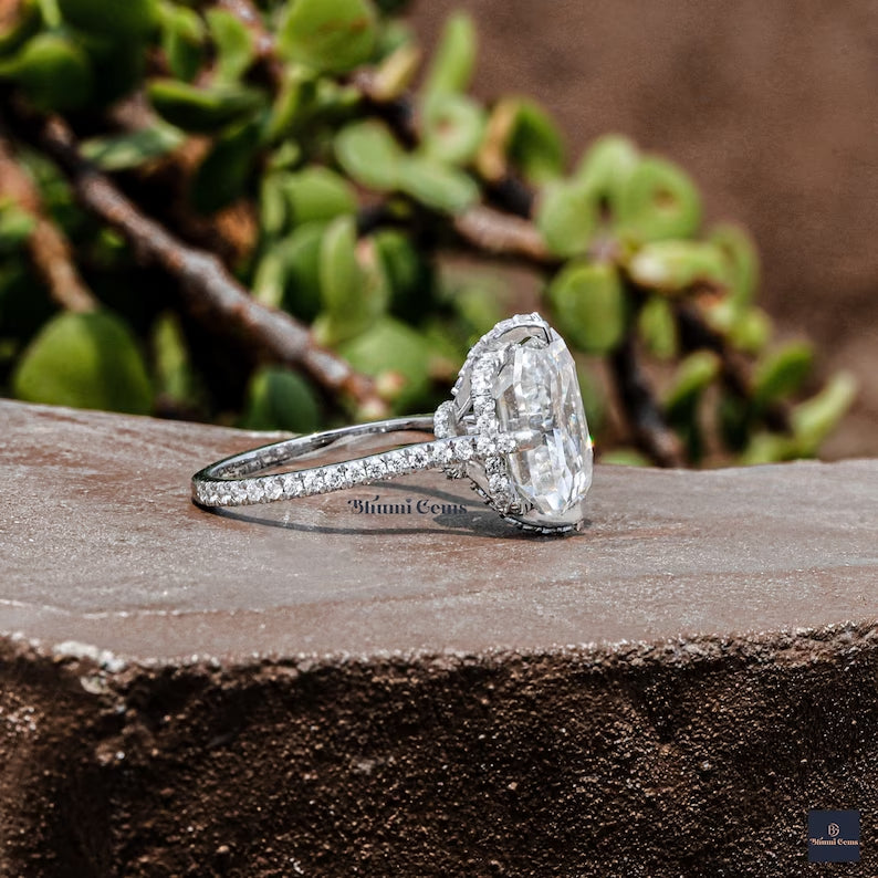 8 CT Asscher Cut Moissanite Engagement Ring - view 5