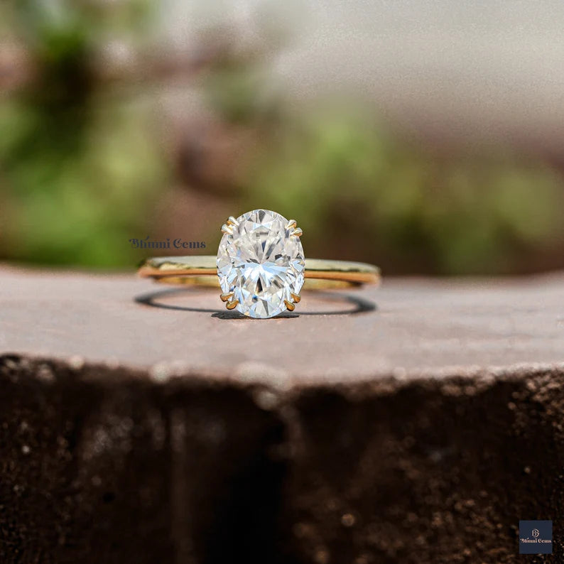 3 CT Oval Cut Moissanite Statement Ring