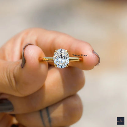 3 CT Oval Cut Moissanite Ring - view 5