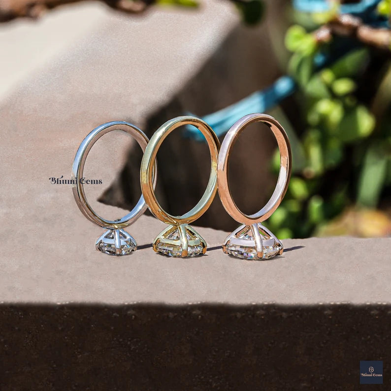 1/2/3 CT Oval Moissanite Ring - view 5