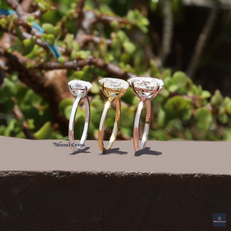 1/2/3 CT Pear Shaped Moissanite Engagement Rings - view 4