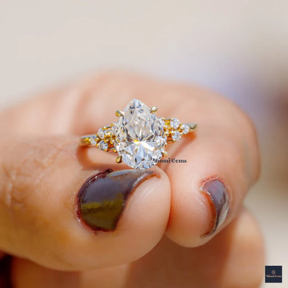 2 CT Pear Shaped Moissanite Engagement Ring - view 3