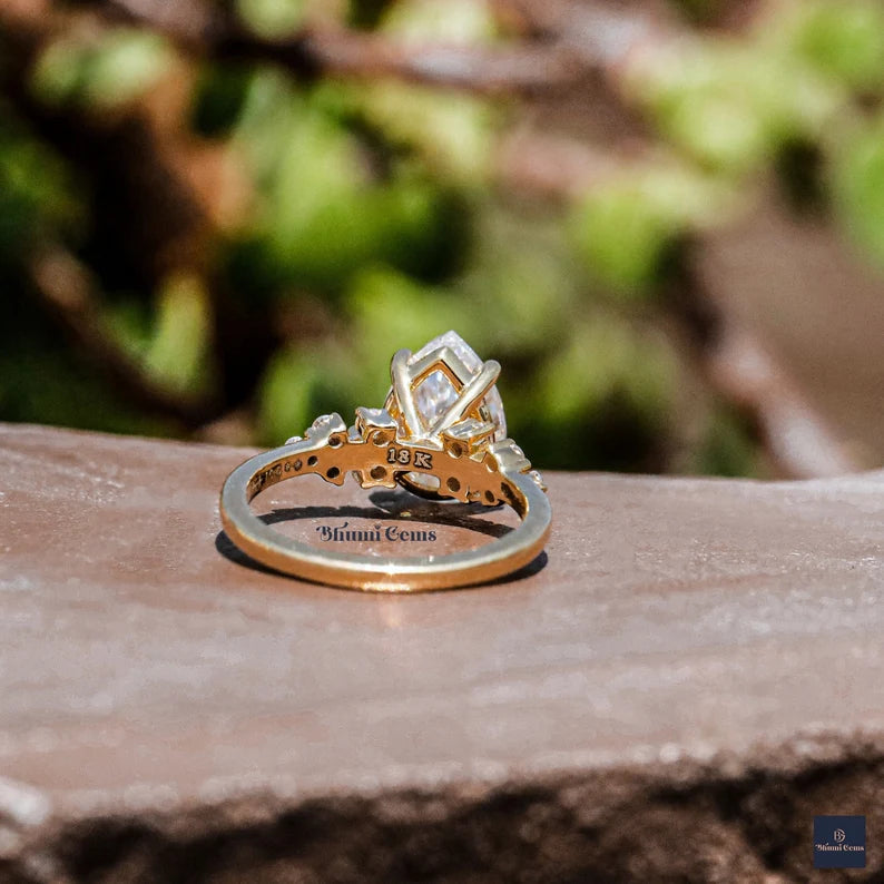 2 CT Pear Shaped Moissanite Engagement Ring - view 2