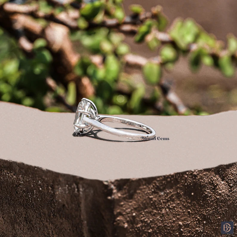 3 CT Cushion Criss Cut Moissanite Engagement Ring - view 6