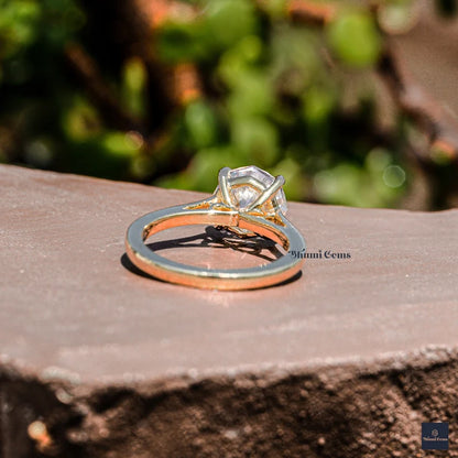 3 CT Octagon Shaped Moissanite Engagement Ring - view 4