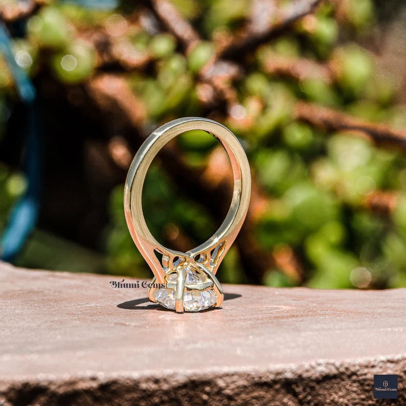 3 CT Octagon Shaped Moissanite Engagement Ring - view 3